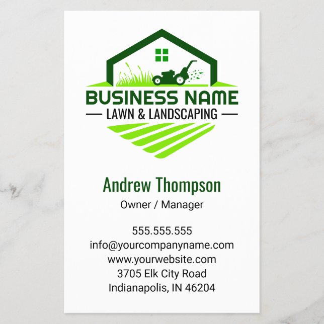  Gräsmatta Landscaping Grönt Grass Flygblad (Framsidan)