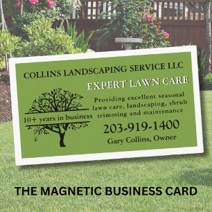Gräsmatta Landscaping Magnetic Affärskort Visitkort