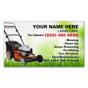 Gräsmatta Landscaping Mining Grass Träd Service Magnetiska Visitkort