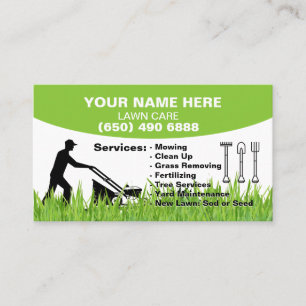 Gräsmatta Landscaping Mining Grass Träd Service Visitkort
