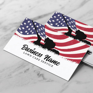Gräsmatta Landscaping Service Plain Patriotic Visitkort