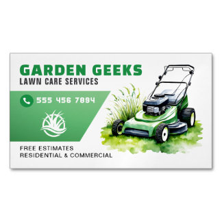 Gräsmatta Landscaping Service - vattenfärg Magnetiska Visitkort