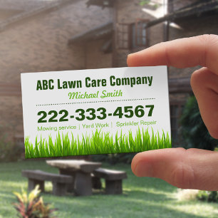 Gräsmatta Landscaping Services Grönt Grass Stil Magnetiska Visitkort