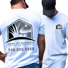 Gräsmatta Logotyp Professionell Landscaping Busine T Shirt