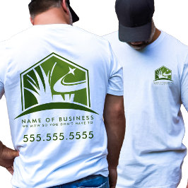 Gräsmatta Logotyp Professionell Landscaping Busine T Shirt