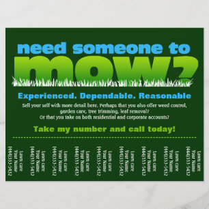 Gräsmatta Mow Grass Landscaper Reklamblad