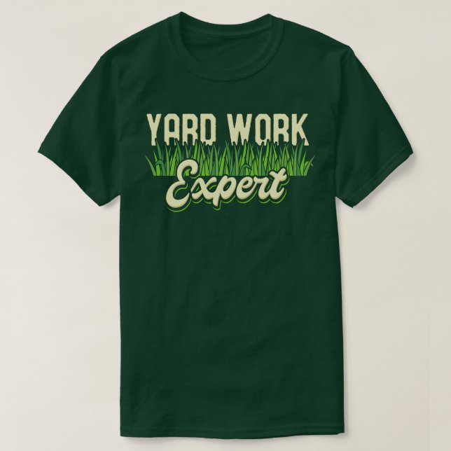Gräsmatta Mower, expert på varvsarbete T Shirt (Design framsida)