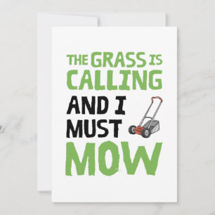 Gräsmatta Mower - gräset ringer och jag måste gå Inbjudningar