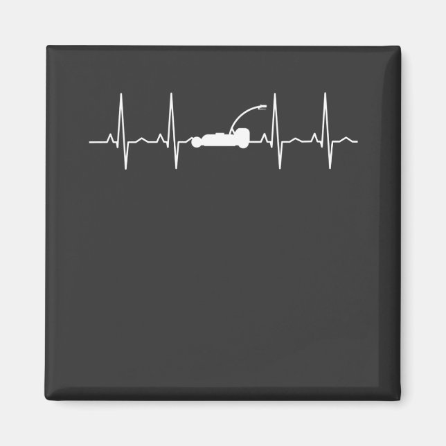 Gräsmatta Mower Gräsmatta Heartslag Magnet (Framsidan)
