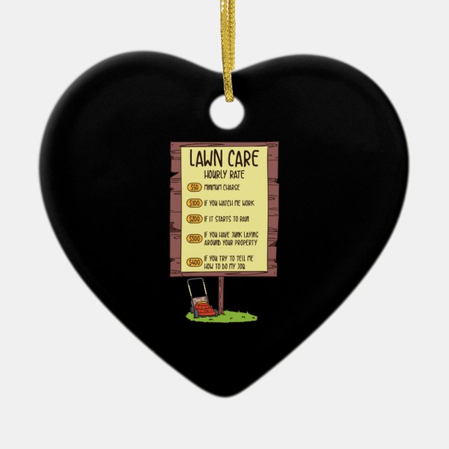 Gräsmatta Mower - Gräsmatta-timtaxa Julgransprydnad Keramik (Framsidan)