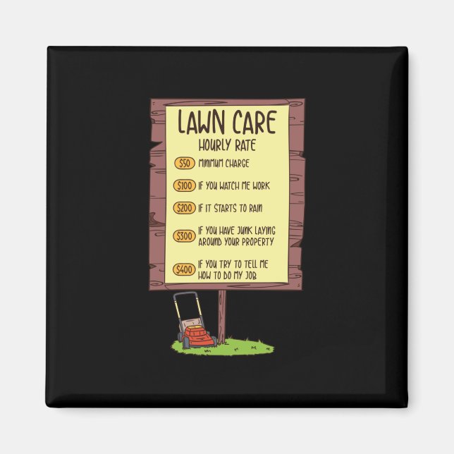 Gräsmatta Mower - Gräsmatta-timtaxa Magnet (Framsidan)