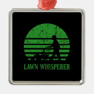 Gräsmatta Mower Gräsmatta Whisperer Gardener Gift Julgransprydnad Metall