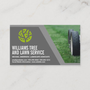 Gräsmatta Mower Grässkärning Liggande Logotyp Visitkort