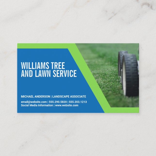 Gräsmatta Mower | Grässkärning Visitkort (Framsida)