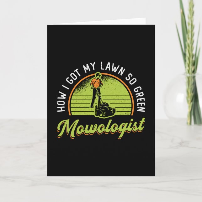 Gräsmatta Mower Hur jag Har min Gräsmatta Mowolog  Kort (Framsida)