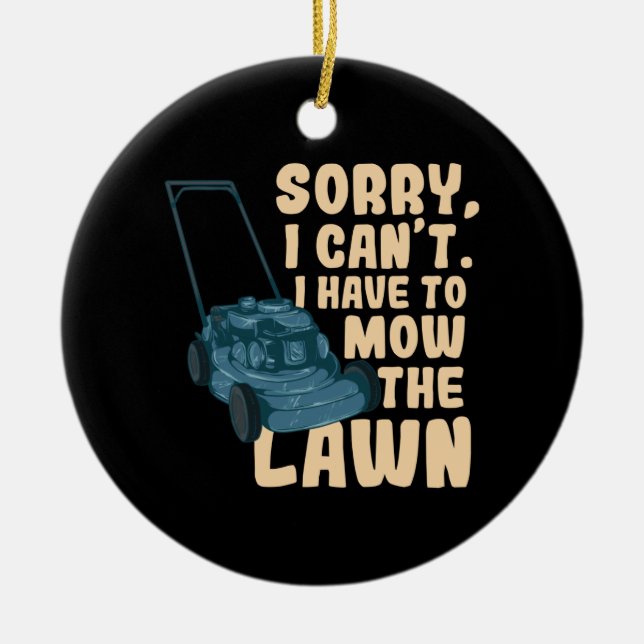 Gräsmatta Mower Julgransprydnad Keramik (Framsidan)