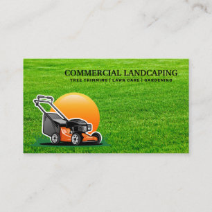 Gräsmatta Mower Logotyp Affärskort av klippt grä Visitkort