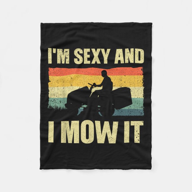 Gräsmatta Mower Novelty För manar Women Kids Lands Fleecefilt (Framsidan)