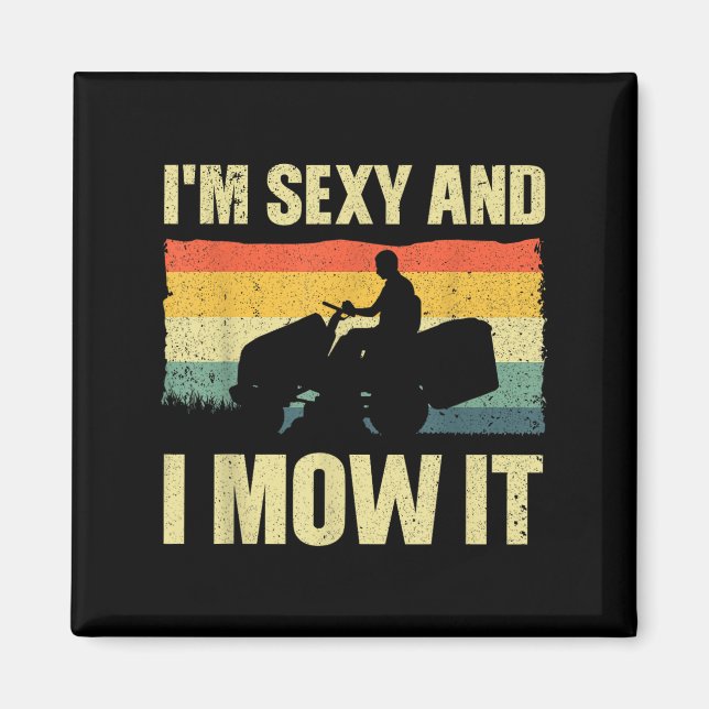 Gräsmatta Mower Novelty För manar Women Kids Lands Magnet (Framsidan)