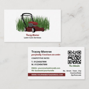Gräsmatta-Mower på Grass, Gräsmatta Visitkort