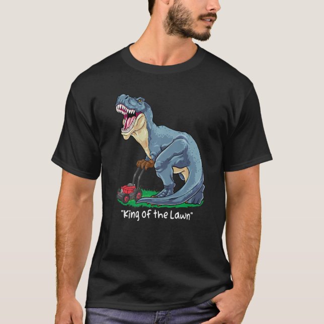 Gräsmatta Mower Rex Mading Dinosaur Gardener Tract T Shirt (Framsida)