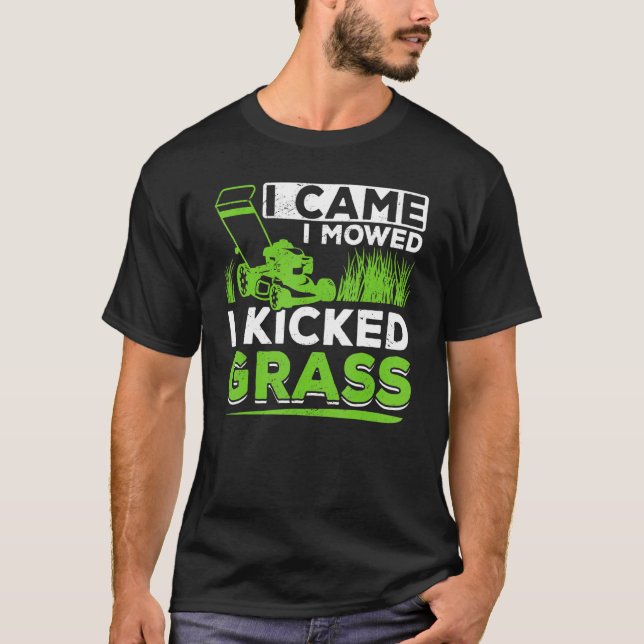 Gräsmatta Mwing I Mowed I Kicked Grass T Shirt (Framsida)