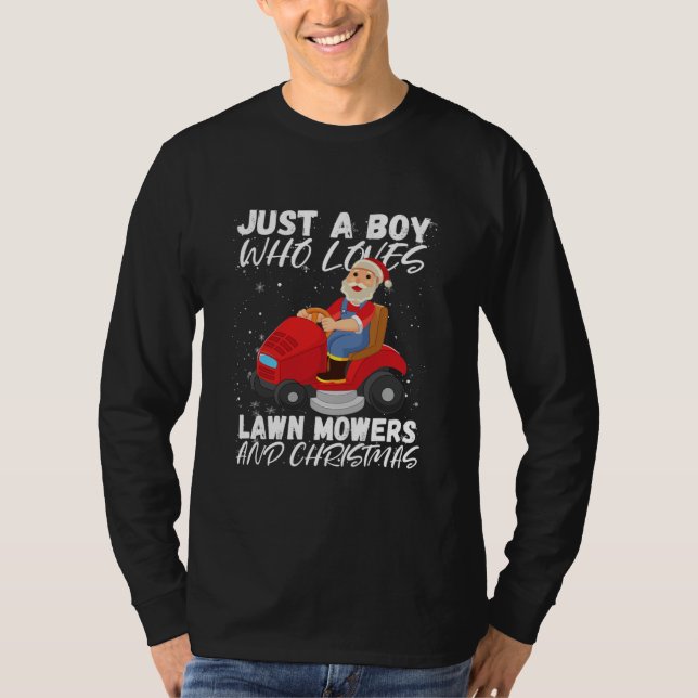 Gräsmatta Mwing Julafton Gräsmatta Mower Santa  T Shirt (Framsida)
