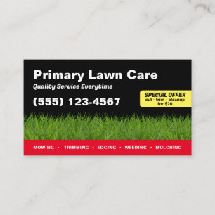 Gräsmatta Mwing Landscaping Red Black Visitkort