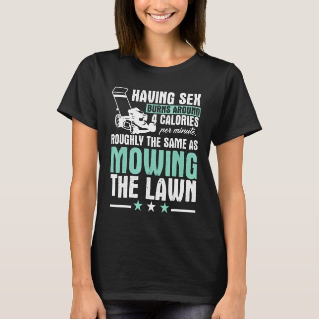 Gräsmatta Mwing Lawnmower Grass Gardener T Shirt (Framsida)