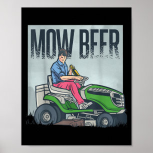 Gräsmatta Mwing Pappa Mow Beer Funny Grass Maskin Poster