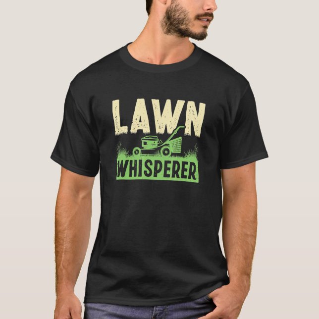Gräsmatta Mwing Whisperer Gardener Landscaper Gras T Shirt (Framsida)