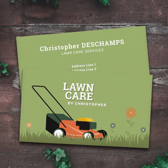 Gräsmatta och gräs visitkort (Lawn Care & Grass Business Card)