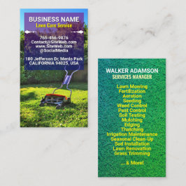 gräsmatta- och landskapsskötsel (gräsmatteluering) visitkort