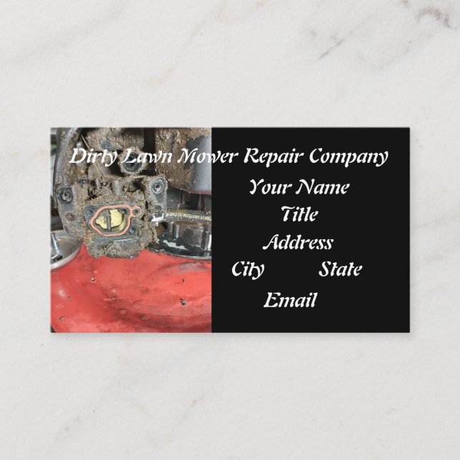 Gräsmatta rensar upp och reparerar visitkort (Framsida)