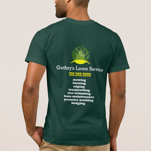 Gräsmatta Service Company/Landscaping T-Shirt (Baksida)
