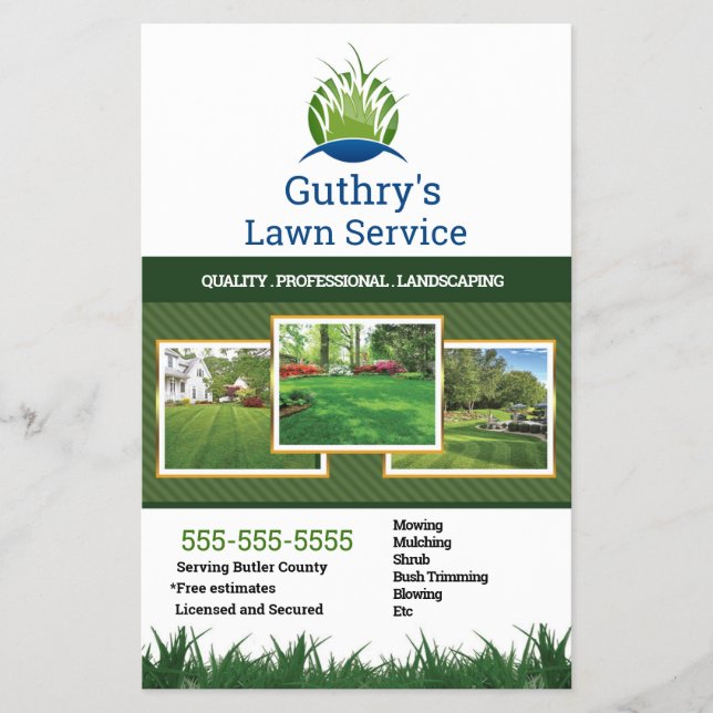 Gräsmatta Service Flyer (Framsidan)