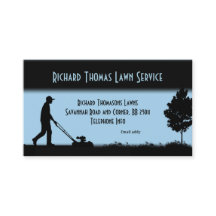 Gräsmatta Service liggande blått Affärskort
