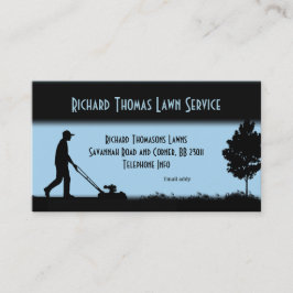 Gräsmatta Service liggande blått Affärskort Visitkort