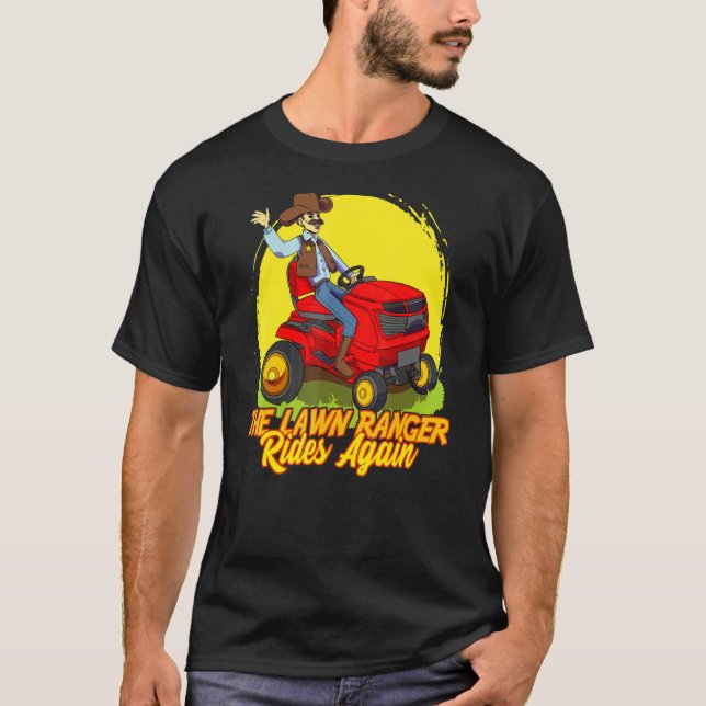 Gräsmatta Skogsvaktare Rides Återigen Grass Mower  T Shirt (Framsida)