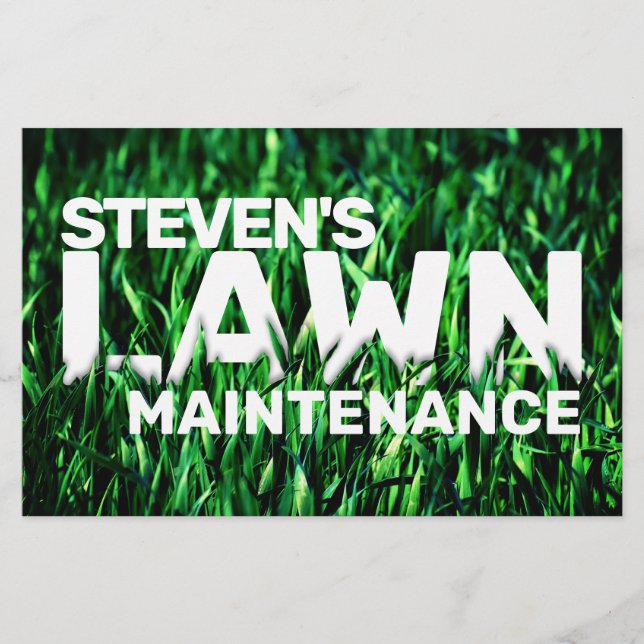 Gräsmatta som inspirerats av gräsklippning flygblad (Framsidan)