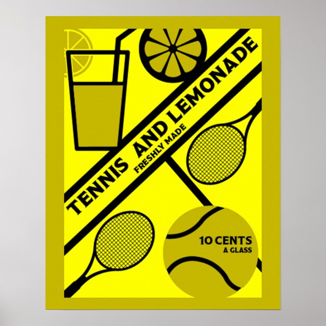 Gräsmatta tennis Player Graphic Art Poster (Framsidan)