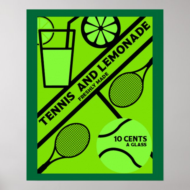 Gräsmatta tennis Player Graphic Art Poster (Framsidan)