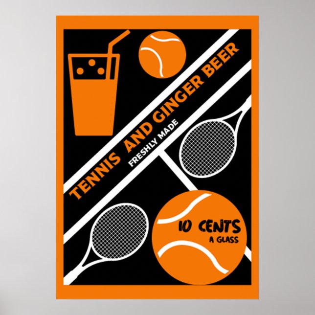 Gräsmatta tennis Player Graphic Art Poster (Framsidan)