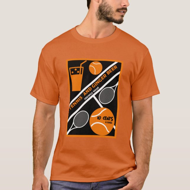 Gräsmatta tennis Player Graphic Art T Shirt (Framsida)