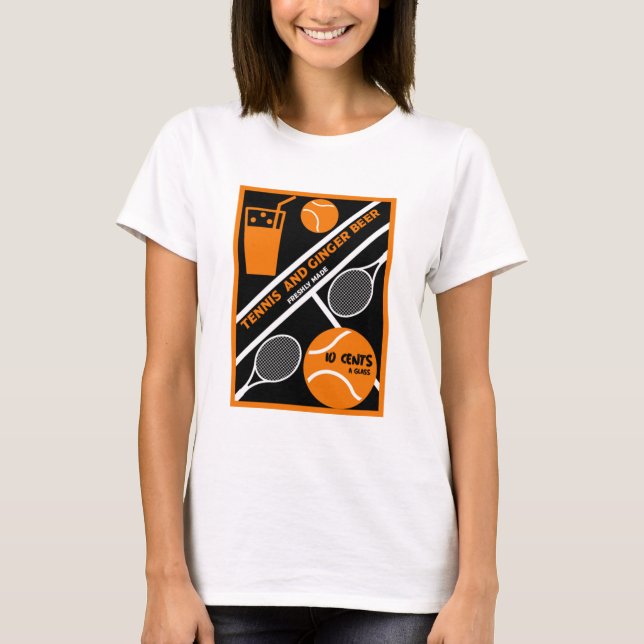 Gräsmatta tennis Player Graphic Art T-Shirt (Framsida)