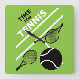 Gräsmatta Tennis Players Fyrkantig Klocka