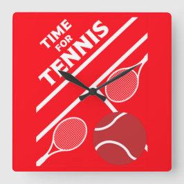 Gräsmatta Tennis Players Fyrkantig Klocka