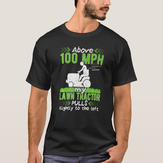Gräsmatta Tractor Gardener Gräsmatta Mwing & Mower T Shirt (Framsida)