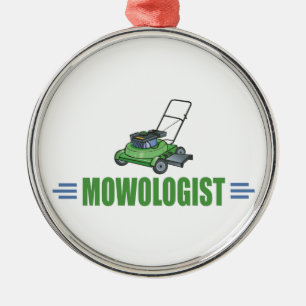 Gräsmatta Yard Mwing, Mow Lawns, Landscaping Grä Julgransprydnad Metall