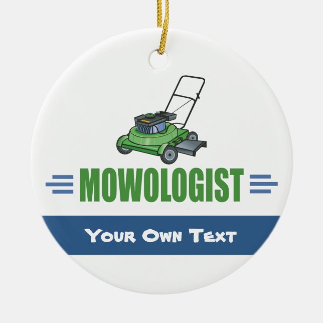 Gräsmatta Yard Mwing, Mow Lawns, Landscaping Gräsm Julgransprydnad Keramik (Framsidan)